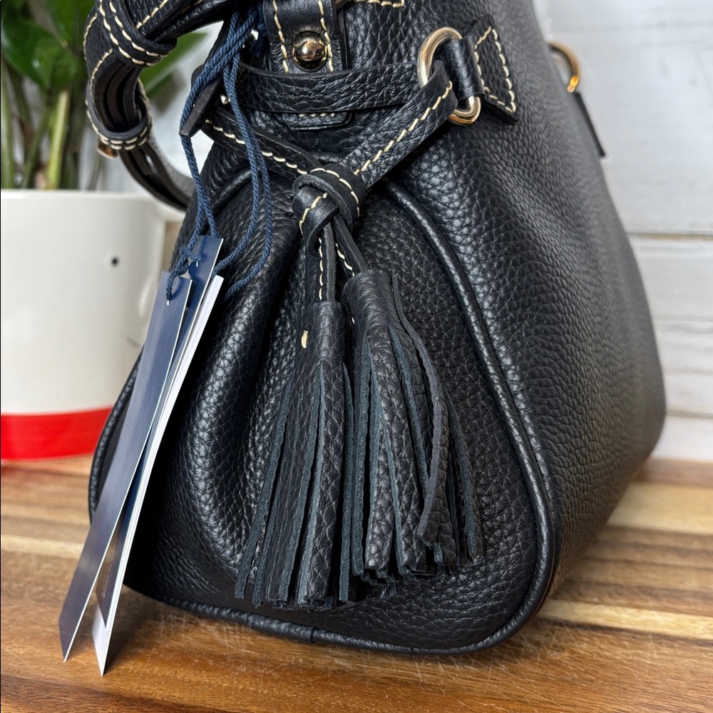 Dooney & Bourke Black Tassel Shoulder Bag - Picture 4 of 13